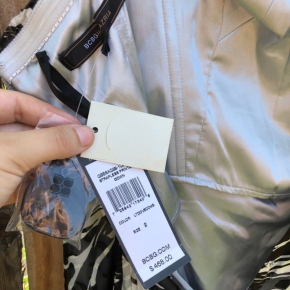 BCBGMaxAzria Silk Printed Strapless Maxi Gown NWT - Picture 10 of 10